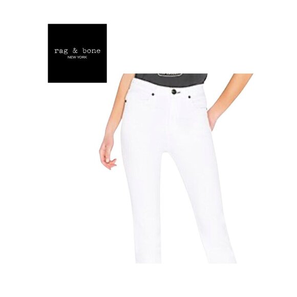 Rag & Bone White High Rise Ankle Cigarette Jeans | Size 25 (2) - Picture 14 of 16